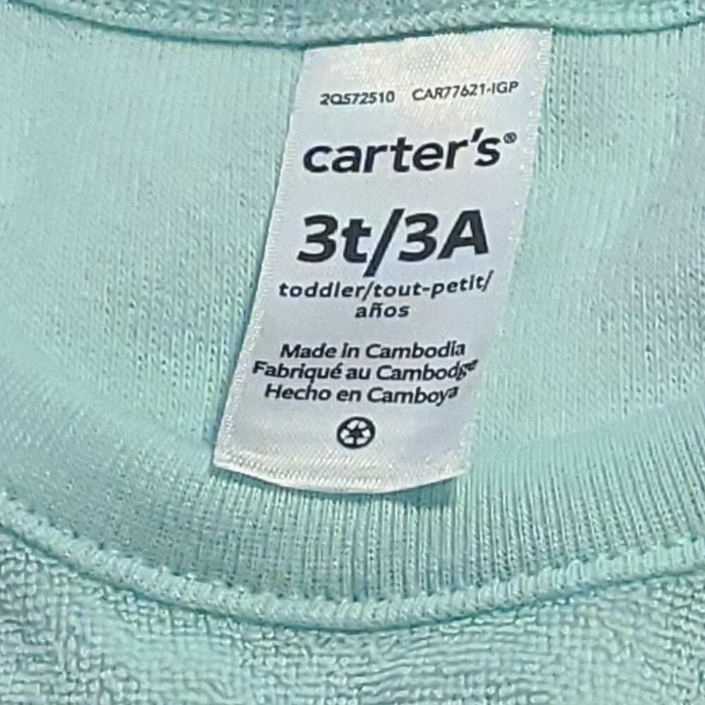 CARTER'S 3T LT MINT SHADE RACERBACK PEPLUM TOP-TRENDY TODDLER SUMMER/BEACH WEAR